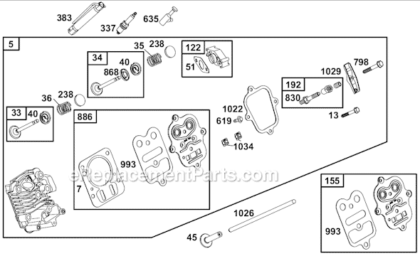 Page B Diagram and Parts List for 12B400SERIES  Briggs and Stratton Engine